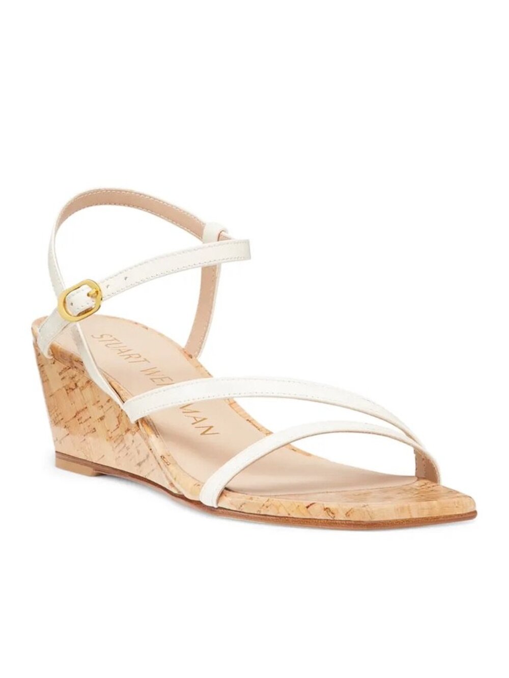 New Stuart Weitzman Oasis 50MM Wedge Sandals Seashell Sz US 8